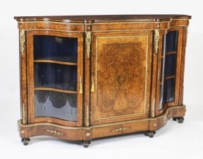 Antique Victorian Serpentine Burr Walnut Marquetry Credenza 19th C | Ref. no. A2799 | Regent Antiques