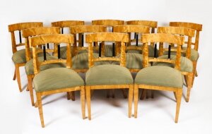 Antique Set 12 Swedish Biedermeier Birch Dining Chairs  19th C | Ref. no. A2848 | Regent Antiques