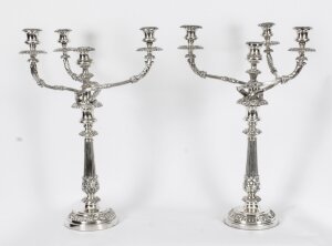 Antique Pair 25 inch George III Four Light Candelabra Matthew Boulton 18th C