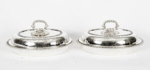Antique Pair Entree Dishes Cresswick C1820 19th Century