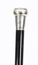 Antique Edwardian Sterling Silver & Ebonized Walking Stick  Dated 1904 | Ref. no. A2896c | Regent Antiques