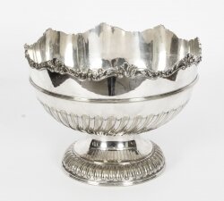 Antique Victorian Silver Plated Punch Bowl W Briggs Sheffield 19th C