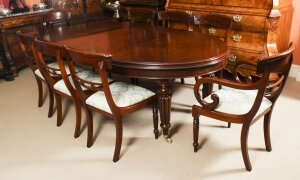 Antique Oval Extending Dining Table 19th C & 8 Dining Chairs