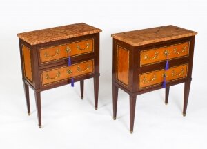 Antique Pair Satinwood Bedside Commodes Cabinets Chests 19th C | Ref. no. A2923 | Regent Antiques