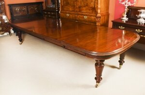 Antique 11ft4& 34 Victorian Flame Mahogany D End Extending Dining Table 19th C