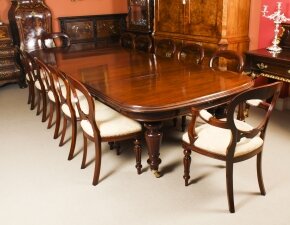 Antique 11ft4"  Victorian D-end Mahogany Dining Table 19th C  & 12 chairs | Ref. no. A2938b | Regent Antiques