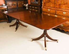 Vintage 8ft Regency Mahogany Twin Pillar Dining Table William Tillman 20th C | Ref. no. A2946 | Regent Antiques