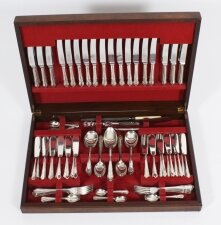 Vintage Canteen x 12 Silver Plated Cutlery Set Mid 20th Century