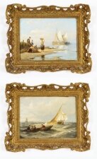 Antique Pair Waterscape Oil Paintings by Peter Dommersen 1887 19th C | Ref. no. A2954 | Regent Antiques