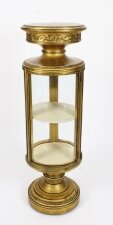 Antique French Giltwood Cylindrical Pedestal Display Cabinet 19th Century