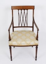 Antique Sheraton Revival Armchair by Maple & Co C1880 19th C