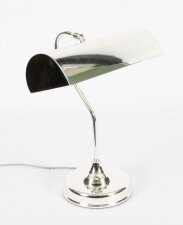 Vintage Silver Plate Bankers Lamp Desk Lamp Mid 20th C