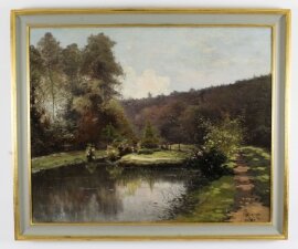 Antique French Oil Painting Paul Louis Morizet signed and dated 1913.