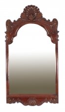 Vintage Carved Mahogany Mirror Mid 20th C