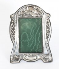 Antique Art Nouveau Sterling Silver Photo Frame Dated 1907 22x16cm