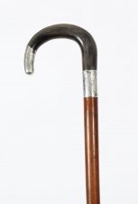 Antique Walking Cane Stick Rhinoceros Horn &  Silver Mounts  1893 19th C | Ref. no. A3034b | Regent Antiques