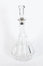 Antique Asprey Cut Crystal & Sterling Silver Wine Decanter Dated 1983 20th C