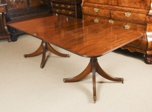 Vintage 7ft Regency Revival Twin Pillar Dining Table  20th C | Ref. no. A3100 | Regent Antiques