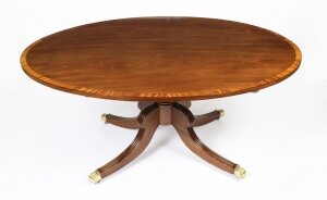 Antique 5ft Oval Regency Flame Mahogany Dining Table 19th C