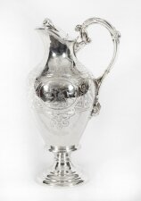 Antique Silver Plated Claret Wine Jug Yacht Race 1st Prize 19th C
