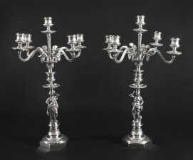 Antique Pair Victorian 5 Light Candelabra Elkington c.1890 19th C | Ref. no. A3213 | Regent Antiques