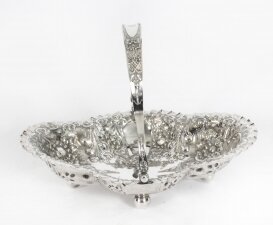 Antique Victorian Silver Plated Fruit Basket James Dixon 19th C