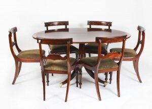 Antique Oval Tilt Top Dining Table Circa 1900 & 6 Chairs