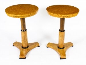 Pair Biedermeier Masur Burr Birch Occasional Tables mid 20th C | Ref. no. A3238 | Regent Antiques