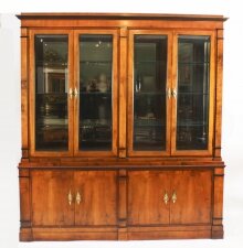 Vintage Harrods Biedermeier Satin Birch Bookcase Circa 1980 20th C