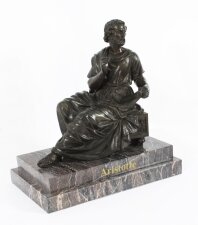 Antique Grand Tour Bronze Sculpture of Aristotle 19th C
