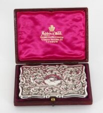 Antique English Sterling Silver Card Case Mappin & Webb 1904