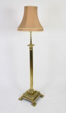 Antique Victorian Brass Corinthian Column Telescopic Standard Lamp 19th C