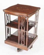Antique Victorian Marquetry Inlaid Revolving Bookcase 19th C | Ref. no. A3322 | Regent Antiques