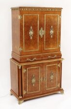 Vintage French Ormolu Mounted Burr Walnut Cocktail Cabinet C1930