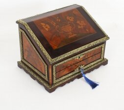 Antique French Marquetry and Ormolu Stationary Casket . 19th Century