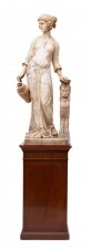 Antique Large  Alabaster Sculpture Maiden on Pedestal 19th C | Ref. no. A3410 | Regent Antiques