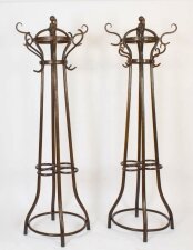 Antique Pair Victorian Bentwood Hall Umbrella Coat Stands 19th Century