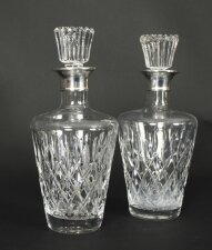 Vintage Pair of Cut Crystal Glass Decanters London,1967 C J Vander