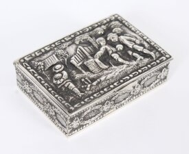 Antique Spanish Silver Pill Snuff Box Circa 1900