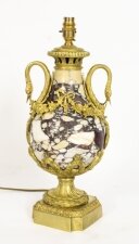 Antique French Louis XVI Revival Ormolu Mounted Marble Table Lamp C1860 19th C