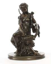 Antique Grand Tour Bronze Sculpture of Goddess Diana by Mercié 19th C
