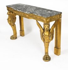 Antique French Neo Classical Gilded & Marble Top Console Table C1820 19th C