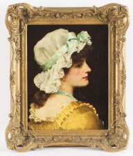 Antique Oil on Canvas Portrait Painting by Robert James Gordon RBA Late 19th C