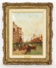 Antique Oil Painting Grand Canal Venice Alfred Pollentine 19th Century
