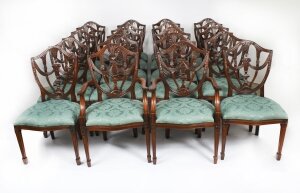 Vintage Set of Twenty Federal Revival Shield Back Dining Chairs 20th C