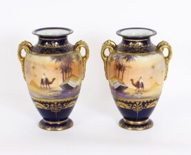 Antique Pair Taisho Period Noritake Hand Painted Porcelain Vases  C1920 | Ref. no. A3569 | Regent Antiques