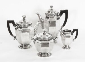 Antique Art Deco Christofle Colbert Gallia Tea & Coffee 4 Piece Set  1920\