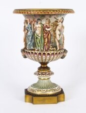 Antique Italian Naples Capodimonte Urn 19th C