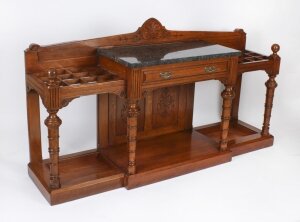 Antique Victorian Oak Country House Hall Umbrella Stand 19th C