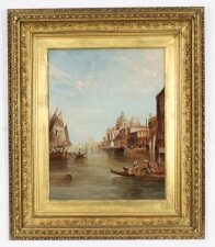 Antique Painting Santa Maria della Salute Venice Alfred Pollentine 19th Century